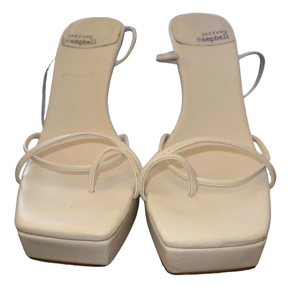 ▶️ Jeffrey Campbell ◀️ Primadonna Wrap Platform Sandal White. 7.